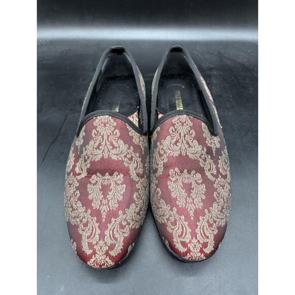 Stacy Adams Valet Slip on Smoking Loafer Mens Size 8 Red Gold Paisley
